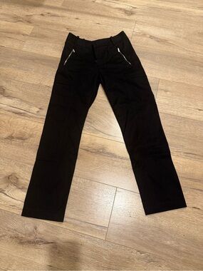 Ralph Lauren Black Cargo Pants with Silver Zippers